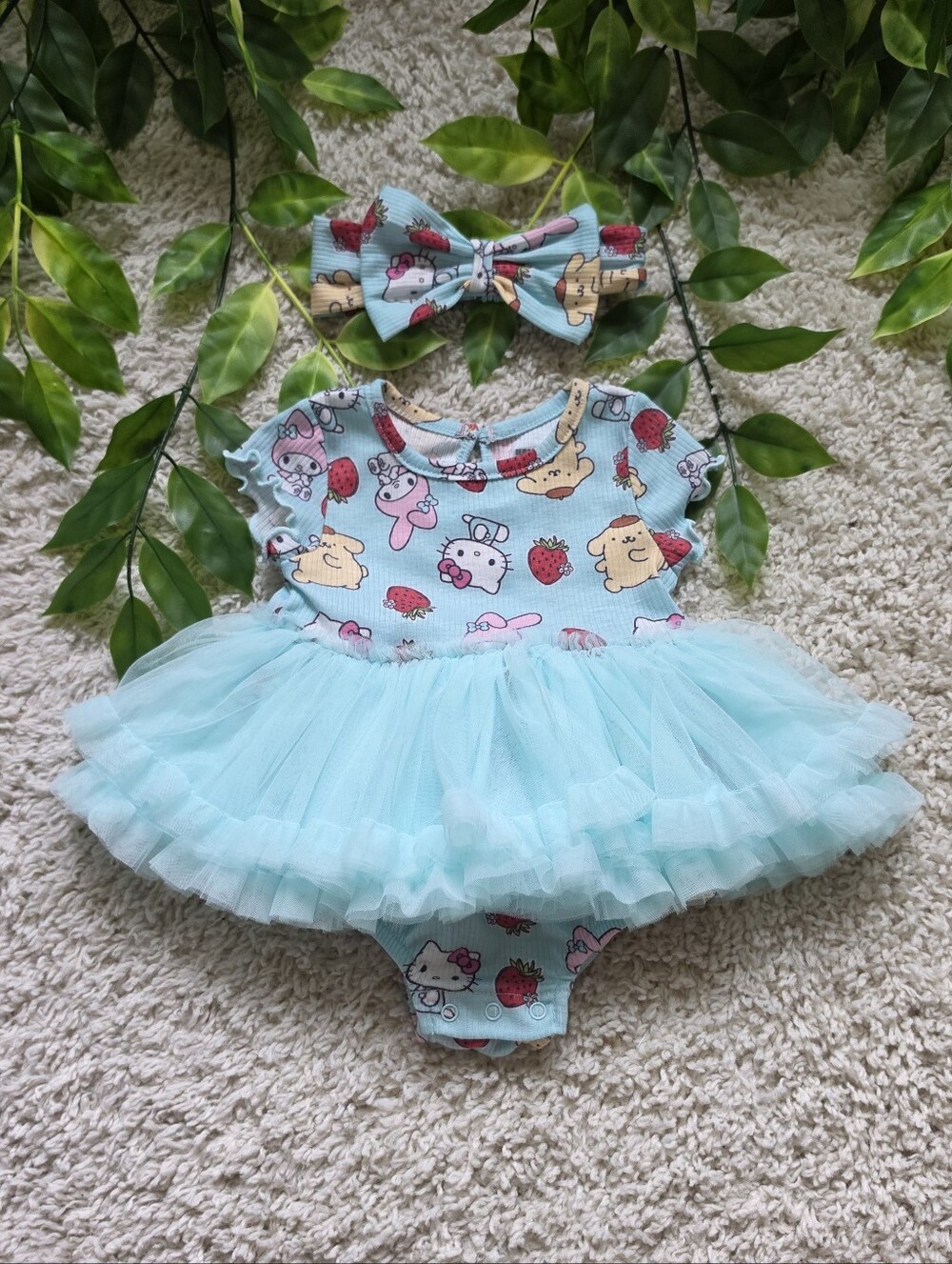 Baby Girl Hello Kitty & Friends Tutu Onesie + Headband (3-6 Months)